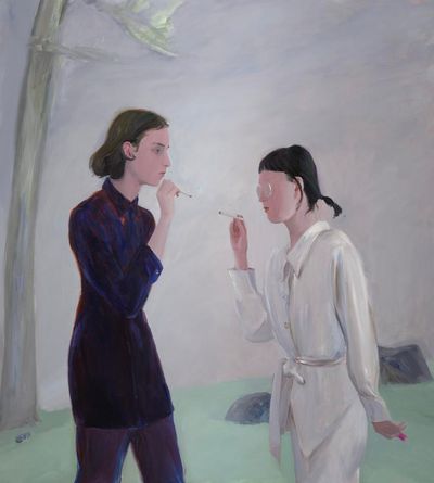 Xinyi Cheng, For A Light II (2020). Oil on linen.