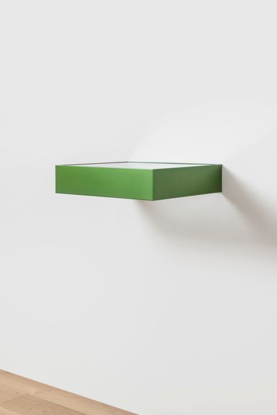 Donald Judd, untitled (1989). Green anodized aluminium and clear plexiglass. 15.2 x 68.6 x 61 cm. Exhibition view: Donald Judd, Thaddaeus Ropac Seoul Fort Hill (4 September–20 October 2023). © Donald Judd Art, Judd Foundation/Artists Rights Society (ARS), New York.