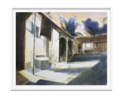 Ong Kim Seng, Lights Cast (2004). Hand coloured pressed paper pulp, water soluble pencil, and watercolour on STPI handmade paper. 117 x 141.5 x 7 cm.