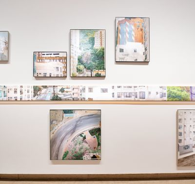 Yeung Tong Lung, 360° + (2021–23). Oil on canvas. 18 panels.