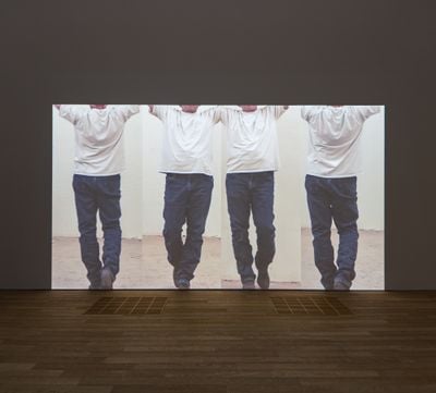 Bruce Nauman, Contrapposto Studies, I through VII (2015/2016). Seven-channel video (colour, sound, continuous duration). © 2024 Bruce Nauman / Artists Rights Society (ARS), New York. Jointly owned by Pinault Collection and the Philadelphia Museum of Art. Photo: Jimmy Ho.