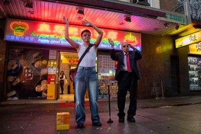 Cao Fei, Hip hop: Sydney (2024). Three-channel HD video, colour, sound, 4:47 min, 48:9. Commissioned by the Art Gallery of New South Wales.