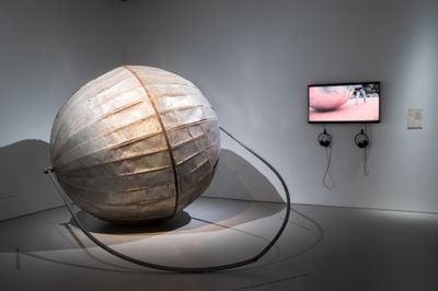 Svay Sareth, Mon Boulet (2011). Exhibition view: Everyday Practices, Singapore Art Museum at Tanjong Pagar Distripark (30 August 2024–20 July 2025).