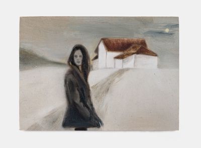 Jungwon Jay Hur, In front of our unborn future (2022). Oil on birchwood panel. 12 x 18 cm.
