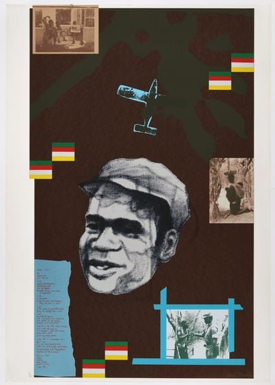 Gavin Jantjes, For Mozambique (1975). Screenprint and collage. 100 x 70 cm.