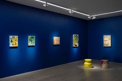 Exhibition view: Johan Creten, Alfred Paintings, Perrotin, New York (8 September–21 October 2018).