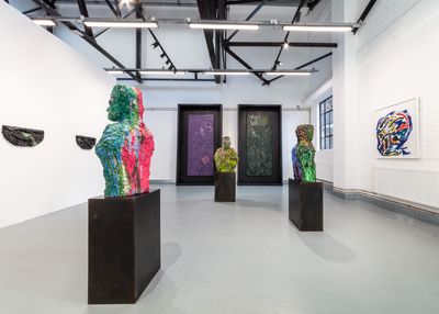 Exhibition view: Abraham Kritzman and Daniel Silver, Choir, Elizabeth Xi Bauer Gallery, London (2 February–30 March 2024).