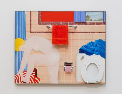 Tom Wesselmann, Bathtub Collage #1 (1963). Oil, lacquer, and acrylic on press board with mounted objects. 122.5 x 152.8 x 17.6 cm. Collection MMK – Museum für Moderne Kunst, Frankfurt am Main; former collection of Karl Ströher, Darmstadt.