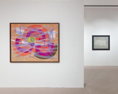 Left to right: Seundja Rhee, Superimposition Traffic (1971); Earth No.1 (1960). Exhibition view: Towards the Antipodes, ArteNova, Venice (20 April–24 November 2024).