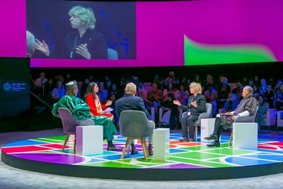 Kim Campbell speaking in the panel 'Sustainability and Decision-Making' at Culture Summit Abu Dhabi (3–5 March 2024).