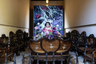 Kamonlak Sukchai, Red Lotus (2019) (detail). Exhibition view: Thailand Biennale, Chiang Rai 2023: The Open World, Baan Dam Museum (9 December 2023–30 April 2024).