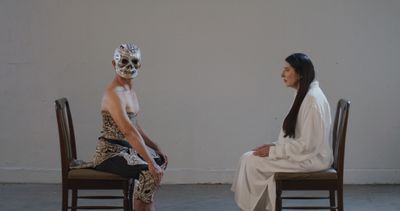 The Spirits of Maritime Crossing (2022) (still). Single screening, performed by Marina Abramović and Pichet Klunchun, directed by Apinan Poshyananda. Stereo, 34 min, 27 sec.