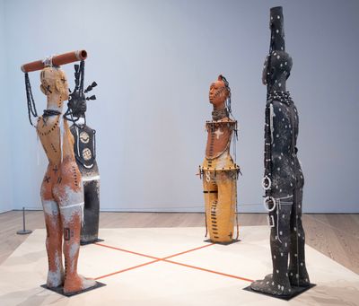 Rose B. Simpson, Daughters: Reverence (2024). Exhibition view: Whitney Biennial 2024, Even Better Than the Real Thing, Whitney Museum of American Art, New York (20 March–11 August 2024). Photo: Audrey Wang.