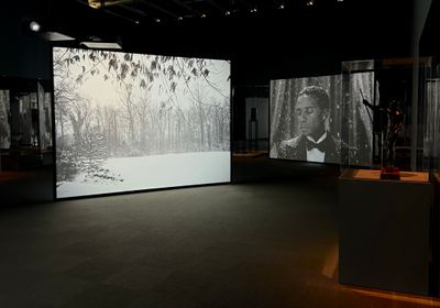 Isaac Julien, Once Again... (Statues Never Die) (2022). Exhibition view: Whitney Biennial 2024, Even Better Than the Real Thing, Whitney Museum of American Art, New York (20 March–11 August 2024). Photo: Ashley Reese.