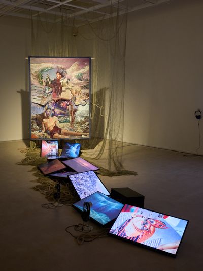 Almagul Menlibayeva and Suad Gara, Caspian 9 (2024). Exhibition view: Lining Revealed – A Journey Through Folk Wisdom and Contemporary Vision, CHAT (Centre for Heritage, Arts and Textile), Hong Kong (15 March–13 July 2025).