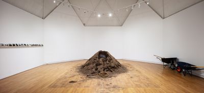 Exhibition view: Kalisolaite ‘Uhila, Kelekele Mo’ui (Living Soil) (2024). Performance at Te Whare Toi o Heretaunga Hastings Art Gallery (3 May–24 August 2024).