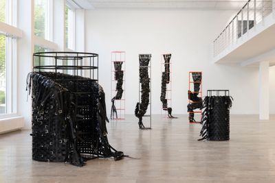 Exhibition view: Monica Bonvicini, It is Night Outside, Capitain Petzel, Berlin (1 May–7 June 2025).