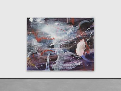 Emma McIntyre, White chalk south against time (2024). Oil and conte crayon on linen. 203.8 x 259.4 cm.