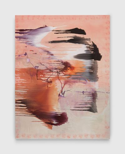 Emma McIntyre, Tiepolo pink (2024). Oil and conte crayon on linen. 248.9 x 190.5 cm.