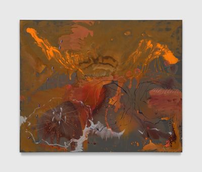 Emma McIntyre, Infernetto (2024). Oil and iron oxide on linen. 203.2 x 249.6 cm.