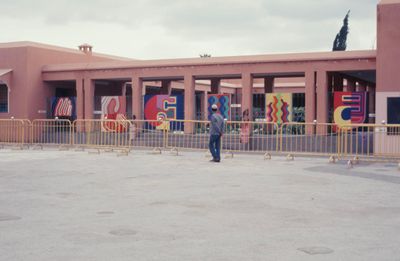 Exhibition view: Présence Plastique, Jemaa el-Fna square, Marrakech (May 1969). © M. Melehi archives/estate. Photo: M. Melehi.