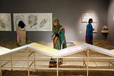 Exhibition view: দ্বৈধ(a duality), Dhaka Art Summit 2023 (3–11 February 2023). © Dhaka Art Summit 2023. Photo: Shadman Sakib.