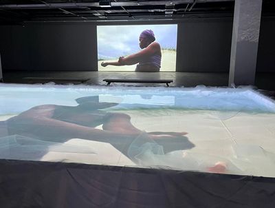 Buhlebezwe Siwani, The Spirits Descended (Yehla Moya) (2023). Three-channel video installation. Exhibition view: 14th Gwangju Biennale, soft and weak like water (7 April–9 July 2023). Photo: Stephanie Bailey.