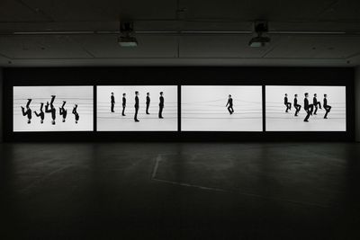 Jaye Rhee, The Flesh and the Book (2013). Four-channel video installation with sound. 5 min, 45 sec. Exhibition view: Gravity and Lightness, DOOSAN Art Center, Seoul (14 November–31 December 2013).
