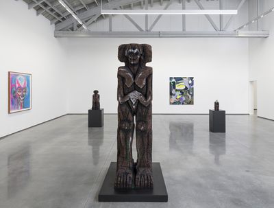 Exhibition view: Huma Bhabha and Michael Williams, Bhabha Williams, David Kordansky Gallery, Los Angeles (21 January–25 February 2023).