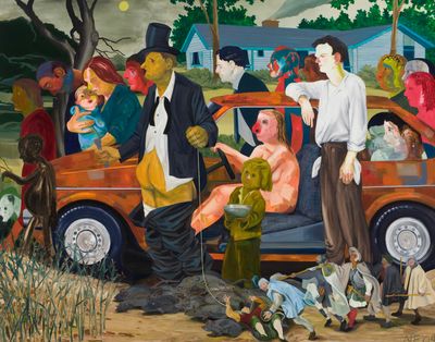 Nicole Eisenman, The Triumph of Poverty (2009). Oil on canvas. 165.1 x 208.3 cm. From the collection of Bobbi and Stephen Rosenthal, New York City.