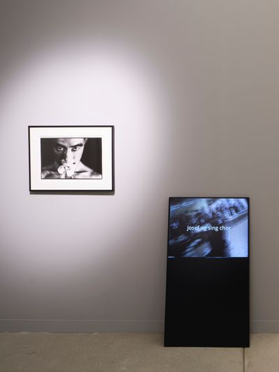 Left to right: Eikoh Hosoe, Ordeal by Roses (Barakei) No. 32 (1961); Josef Ng, Brother Cane (1994). Exhibition view: Group exhibition, Myth Makers—Spectrosynthesis III, Tai Kwun Contemporary, Hong Kong (24 December 2022–10 April 2023).