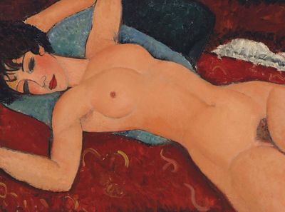 Amedeo Modigliani, Reclining Nude (1917–1918). Public domain.