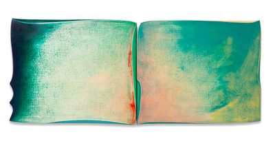 Robert Yasuda, Waimea (2022). Acrylic on fabric on wood. 55.9 x 134.6 cm.