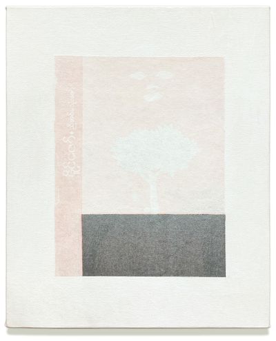 Tun Win Aung and Wah Nu, White Piece #0238; Inked Over, Po Po (2024). Acrylic and collage on canvas. 34.3 x 28 cm.