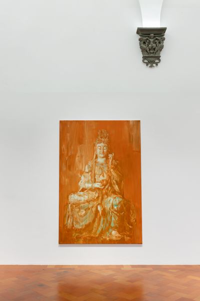 Yan Pei-Ming, Bouddha pour ma mère (2023). Oil on canvas. 300 x 200 cm. Exhibition view: Painting Histories, Palazzo Strozzi, Florence (7 July–3 September 2023). Photo: Ela Bialkowska, OKNO studio.