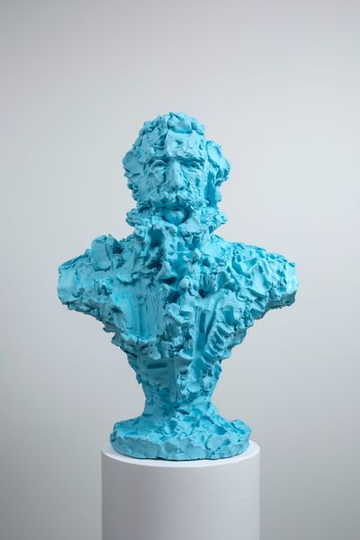 Guido Maestri, August's Other (2022). Painted bronze. 70 x 52 x 30 cm.