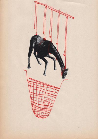 Eva Koťátková, from the series ‘Lenka (Unlearning Instinct)’ (2023). Mixed media on paper.