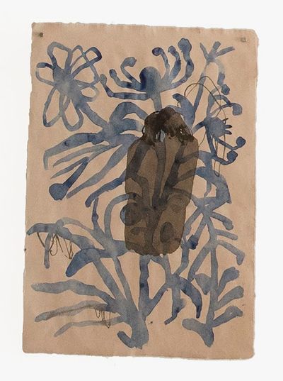 Chioma Ebinama, fulawa 02 (2019). Sumi ink and watercolour. 30.48 x 43.18 cm.