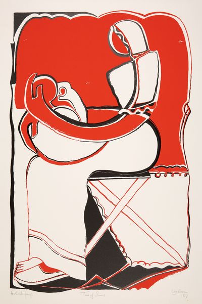 Uzo Egonu, Tears of Sorrow (1987). Screenprint on woven canvas.