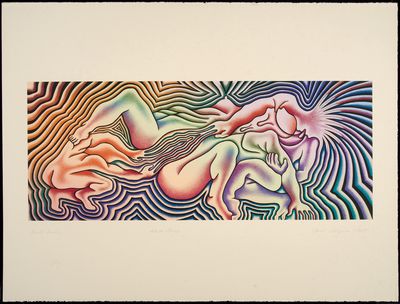 Judy Chicago, Birth Trinity (1985). Screenprint in colours. 35.6 x 87.6 cm.