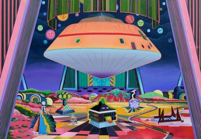 Basim Magdy, Several Molecules of Future Liberties Manifesting as Baby Miracles (2020). Oil on canvas. 167 x 244 cm.