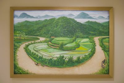 Nguyễn Minh Thành, Landscape of Cao Bằng (2020). Oil on canvas. 120 x 180 cm.