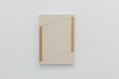 Fahd Burki, Parallels (2020). Wood, canvas, acrylic paint. 76.2 x 53.2 x 4.1 cm. Exhibition view: Minutes before I fall asleep, Grey Noise, Dubai (19 September–12 November 2020).