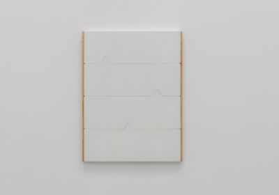 Fahd Burki, Affinity (2020). Wood, acrylic gesso. 75.4 x 58 x 4.1 cm. Exhibition view: Minutes before I fall asleep, Grey Noise, Dubai (19 September–12 November 2020).