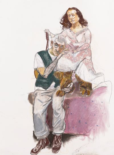 Paula Rego, Dame with Goat's Foot 1, (Undressing the Divine Lady) (2011–2012). Pastel on paper. 137 x 102 cm. © Paula Rego.