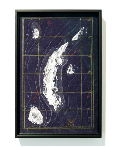 Rain Wu, The Sea Rises and Totally Still III. 9 (2020). Salt, coloured pencil on cotton. 24 x 18 cm.