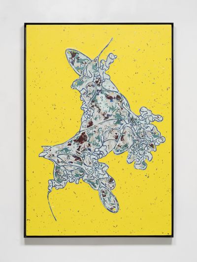 Lee Bul, Perdu XLV (2020). Mother of pearl, acrylic paint on wooden base panel, steel frame. 163.3 x 113.3 x 6.6 cm (framed).