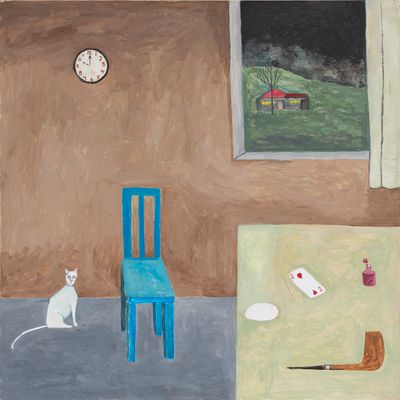 Noel McKenna, Country Home (2019). Oil on plywood. 42 x 44 cm.