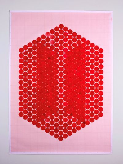 Lubna Chowdhary, Switch (Series 1: Number 3) (2020). Graph paper, adhesive paper, acrylic. 105 x 75 cm.