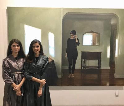  The Safarani Sisters, Opening Reception for 'Reincarnation,' Roya Khadjavi Projects, New York (18 Ooctober 2018). Courtesy Asia Contemporary Art Week.